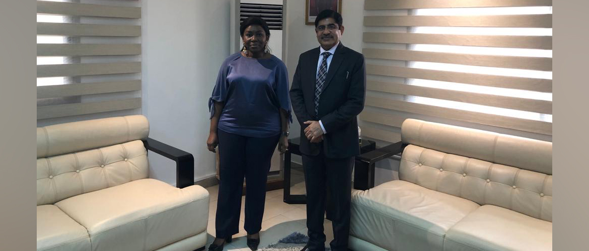  Ambassador Sanjiv Tandon called on H.E Rose Kayi Mivedor Hon'ble Minister of Investment Promotion of Togo on 17 march 2022 and discussed ways to further strengthen investment and economic cooperation between India and Togo