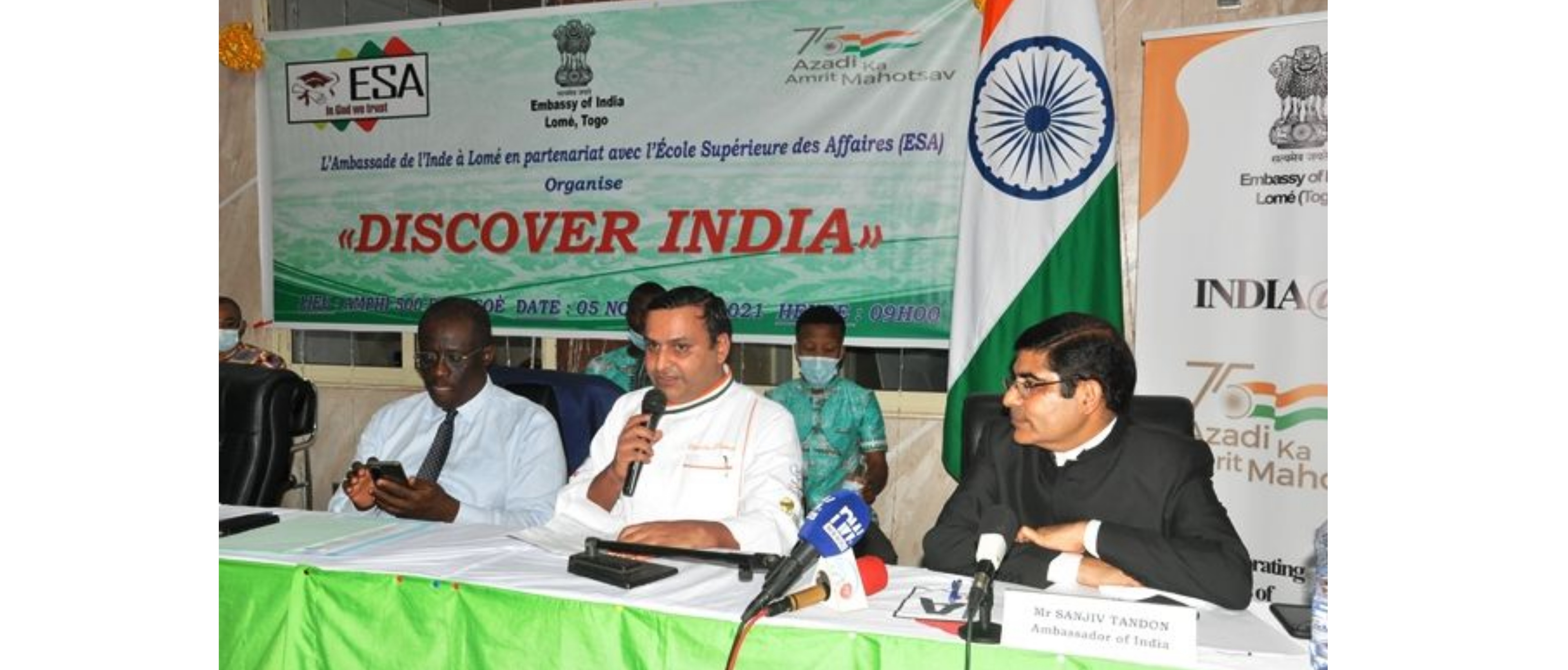  On 05 November 2021, Embassy of India in Lomé in partnership with Ecole Supérieure des Affaires (ESA) university organized a “Discover India” event to strengthen linkages in the field of higher education and skill development between India and Togo.
