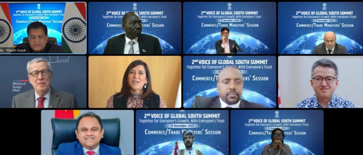  Commerce &amp; Trade Ministers’ Session of the second Voice Of Global South Summit
(VOGSS) attended by Hon’ble Minister of Commerce, Crafts and Local Consumption
of Togo held in November 2023.